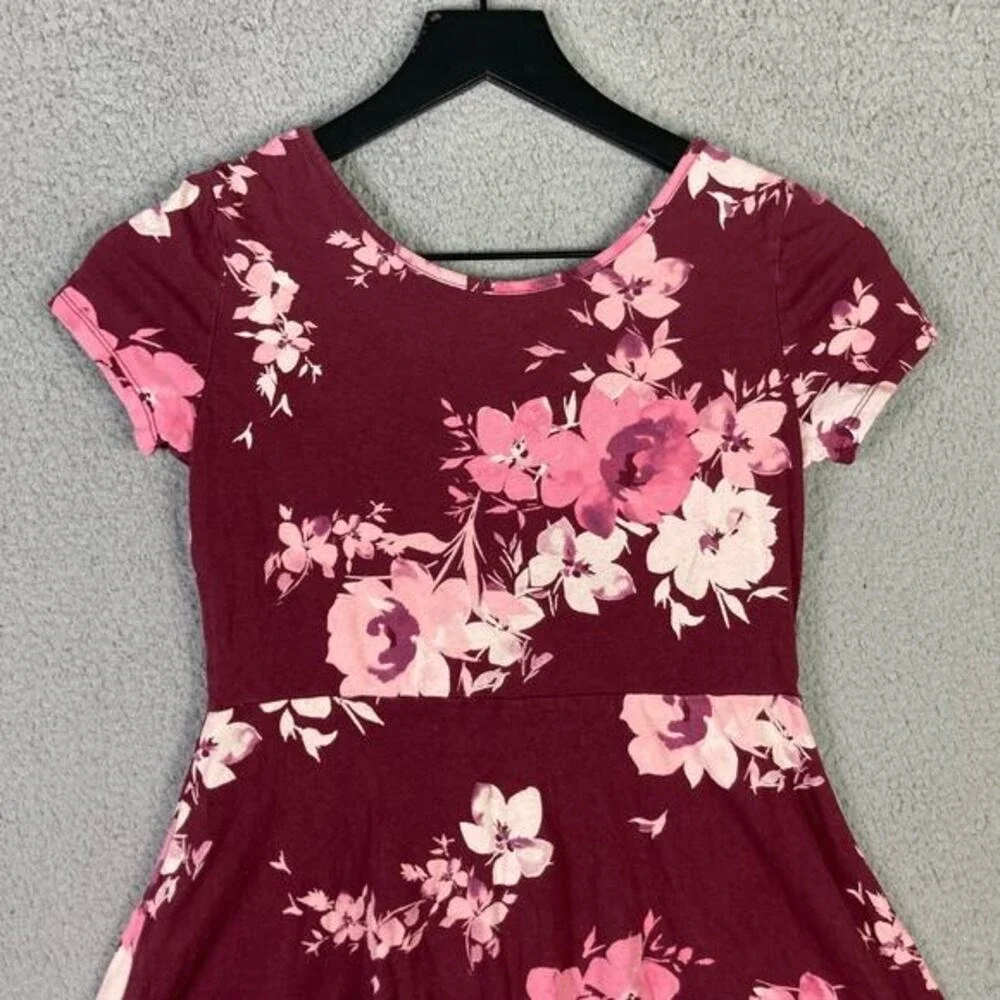 The Children's Place Girls Floral Fit & Flare Dress Size L Multicolor Red Pink - Picture 11 of 11